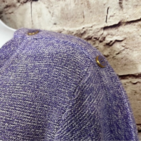 Talbots Purple Pullover Cotton 3/4 Sleeve Knit Sweater - Picture 3 of 9
